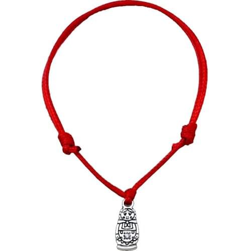 Hot ! 10pcs Adjustable Bracelets Red Waxes rope Zinc Alloy Russian dolls Charm Adjustable Bracelet B-57