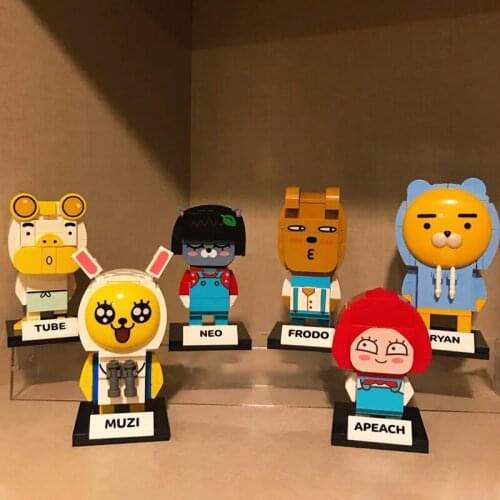 Cartoon Series Ryan Lion Muzi Rabbit Apeach Tube Duck Neo Cat Frodo Dog building block BrickHeadz Toys For Girl Birthday Gifts