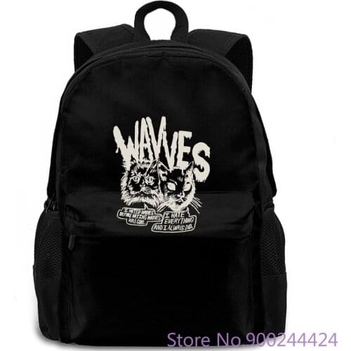 Wavves Mens Cynical Cats Slim Fit Black Funny Casual Newest 2018 Fashion backpack