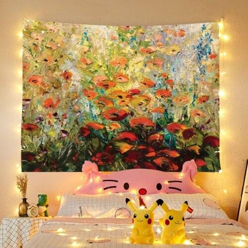 Painting Tapestry Wall Hanging Sandy Beach Picnic Rug Camping Tent Sleeping Pad Home Decoration Bedspread Sheet Wall Cloth