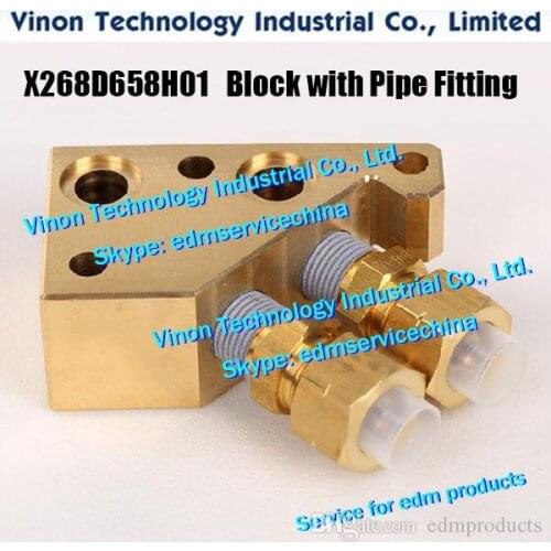 X268D658H01 Lower Block with Pipe Fitting Set 50x29x19tmm for Lower Dies Block X187B621H01 for Mitsubishi FA10.FA20.FA-S,RA