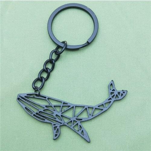 New Whale Key Chains Fashion Geometric Jewellery Whale Car Keychain Bag Keyring For Women Men