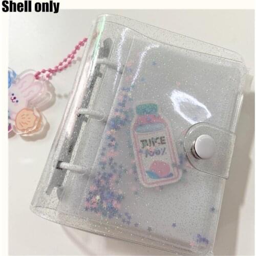 Loose-Leaf Book Cover Spiral Notebook 3 Hole Loose Leaf Binder Planner PVC Transparent Diary PP Paper Zip Bag Accessories Soft