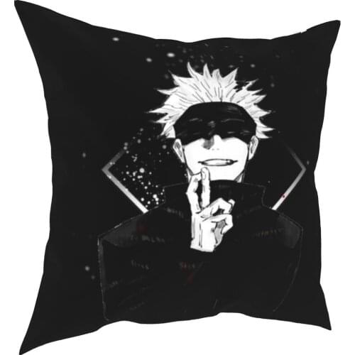 Satoru Gojo Pillows Polyester Pillows Coverage Gift Jujutsu Emperor Anime Manga JJK Throwing Pillows Case Coverage House Square
