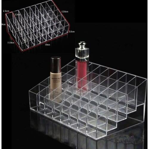 Clear 36/40 Slot Makeup Organizer Cosmetic Storage Box Lipstick Holder Organizer Lip Gloss Display Stand make up organizer
