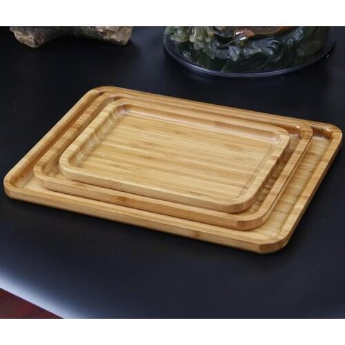 Rectangular Bamboo Serving Storage Tray Tea Pastry Cake Tray Cheese Board Tableware Solid Wooden Plates Kitchen Tools for Party