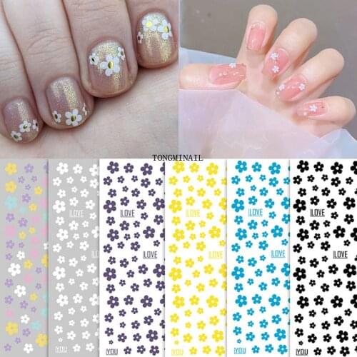 Five-Petal Flower Colorful 3D Nail Art Sticker Self-adhesive Flower Design Stickers For Salon Manicure Nail Art Decoration C023