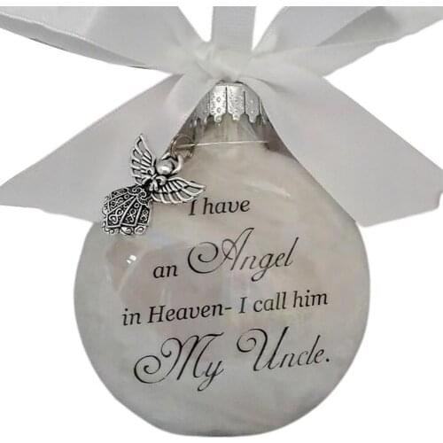 Christmas Commemorate Decoration Feather Ball Pendant Wind Chime Hanging Bell Garden Decoration Angel In Heaven MemorialOrnament