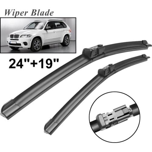 Okowiper RHD & LHD Front Wiper Blades For BMW X5 E70 2012 - 2013 Windshield Windscreen Front Window 24"+19"
