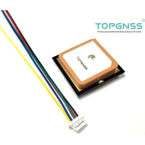TOPGNSS NMEA0183 3.3v-5v TTL GNSS module antenna receiver GPS GLONASS GALILEO Cable 1.0mm 6pin Built-in FLASH