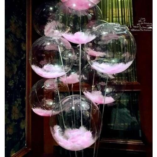 DIY Wedding Birthday Party Decoration Balloons Helium Bobo Balloons Feather Transparent PVC Balloon Party Favors Christmas Decor