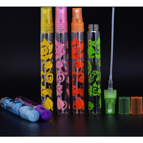 10ml Rose Printing Portable Make up Water Fragrance Sprayer Glass Atomizer Sample Bottle 20pcs P143