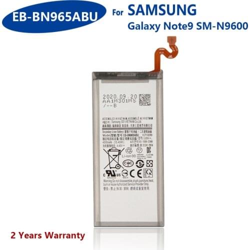 100% Genuine EB-BN965ABU Battery For Samsung Galaxy Note9 Note 9 SM-N9600 N9600 4000mAh Mobile Phone High Quality Batteries