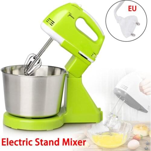 220-240V 7 Speed Automatic Whisk Hand Food Mixer Electric Stand Mixer Handheld Flour Bread Egg Beater Blenders with Bowl EU Plug