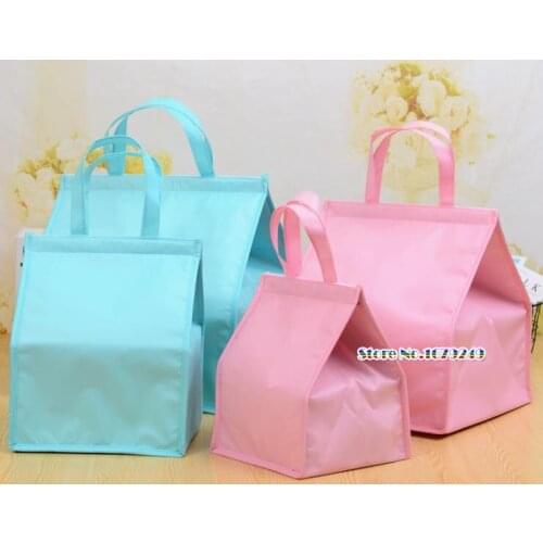 4"6"8"10"inch cake pizza cooler bags lunch picnic box insulated cool handbags ice pack thermo portable insulation bags10pcs/lot