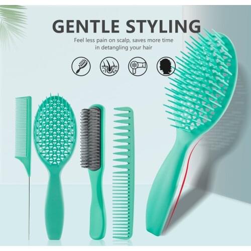 4Pcs Pro Barber Shop Hair Cutting Comb Beauty Hair Care Styling Tools Set Detangling Hair Brush Set Women Scalp Massage Brush