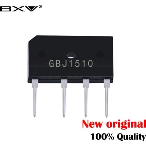 5PCS GBJ1510 15A1000V rectifier bridge stack straight plug flat bridge single-phase bridge rectifier