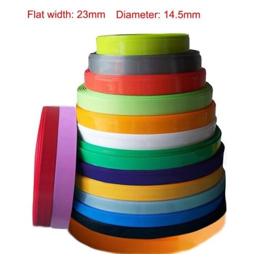 5M Width 23mm PVC Heat Shrink Tube Dia 14.5mm 14500 AA Lithium Battery Insulated Film Wrap Protection Case Pack Wire Cable Sleev