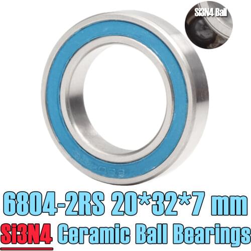 6804 Hybrid Ceramic Bearing 20x32x7 mm ABEC-1 ( 1 PC ) Bicycle Bottom Brackets & Spares 6804RS Si3N4 Ball Bearings