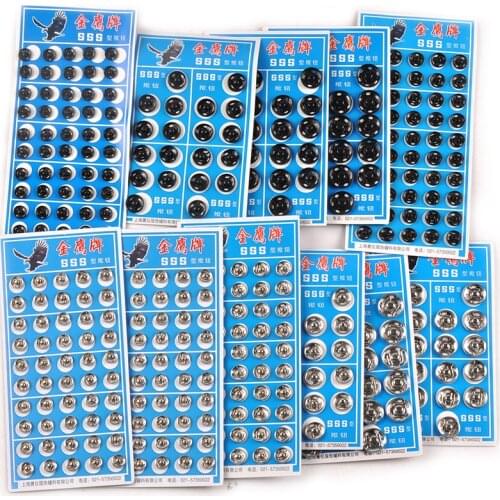 8/12/16/19mm Black/Silver Metal Fasteners Snap Buttons For Sewing Accessories Iron Round Press Button Garment Supplies C2408