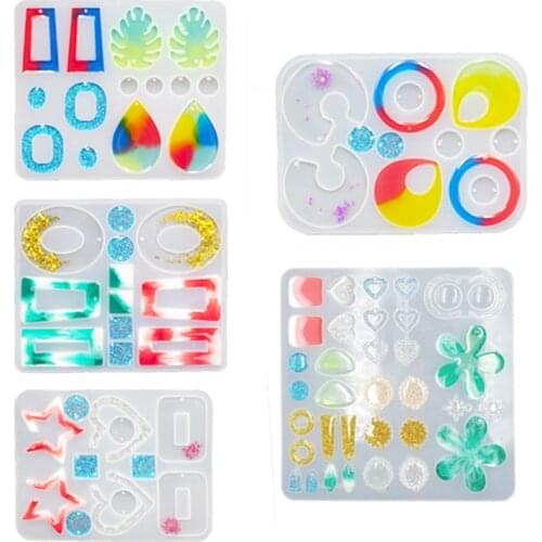 Bamala Earring Resin Molds, Epoxy Mould for Jewelry Making Geometric Hoop Dangler, Necklace Pendant, Eardrop Hooks, DIY Crafts