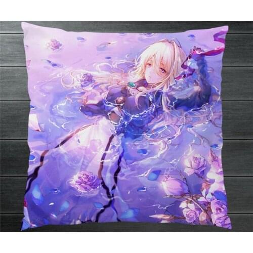 Anime Violet Evergarden Two Side 40x40cm Pillowcases Pillow Cushion Case Cover Violet Evergarden Cosplay Gift New P4