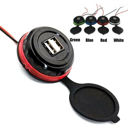 12V Dual USB Car Charger Waterproof 2 Port Adapter Power Socket Charging Panel Mount for Vehicle Boat Truck Motorcycler 12-24V