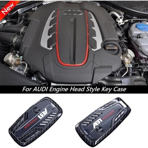 Engine Concept Key Case Rings Cover Carbon For Audi A1 A3 A4 A4L A5 A6 A6L A7 A8 Q2L Q3 Q7 Q5 Q5L Q8 S4 S8 S3 S5 S6 R8 TT TTS