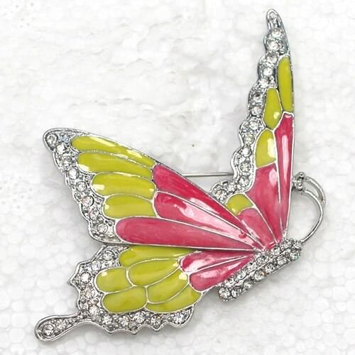 Rhinestone Enamel brooch Butterfly Pin brooches C2038 AC