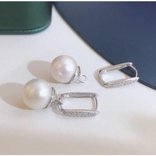 925 Sterling Silver Earrings Findings Settings Base Mountings Accessories Parts Mounts for Coral Pearls Agate Crystal Stones