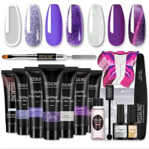 Color changing nail polish set 7-color quick extension gel set nail phototherapy crystal nail extension gel nail extension gel