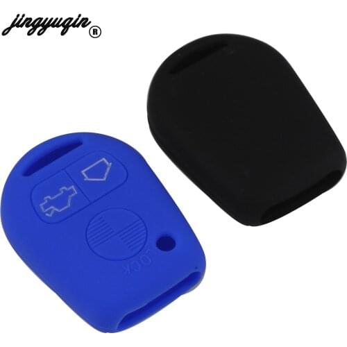 Jingyuqin 3 Button Silicone Remote Car Key Cover Case For BMW E31 E32 E34 E36 E38 E39 E46 Z3 Z4 E90 E60 auto key Protect skin