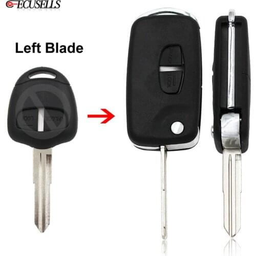2 Button Folding Flip Remote Key Shell Case Smart Car Key Housing Upgrade for Mitsubishi Outlander Shogun Lancer Left Blade