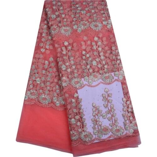Beautiful Design Nigerian Lace Fabric 2018 New Arrival Lace Tulle Fabric Embroidered Net African Fabric For Wedding Dresses 1249