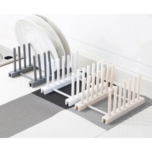 Kitchen Organizer Pot Lid Rack Plastic Spoon Holder Pot Lid Shelf Cooking Dish Rack Pan Cover Stand Kitchen Accessories