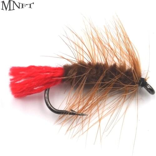 MNFT 10PCS Brown Nymph Bugger Wooly Worm Fly Trout Fly Fishing Baits Artificial Fly Fishing Lure 6
