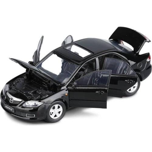 1/32 Classic 2008 Mazda 6 Simulation Steering Shock Absorber Model Toy Car Six Door Open Light Collection Saloon Toys Vehicle