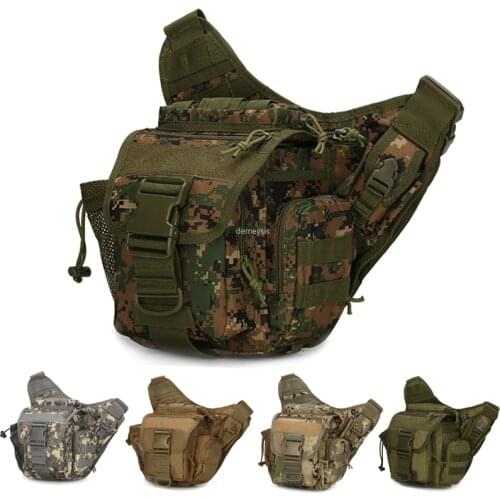 Mens Military Camouflage Waist Bag Outdoor Hiking Hunting Saddle Bags Molle Tactical Combat Waist Leg Bag Sports Crossbody Bag