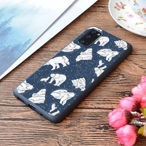 For Samsung Galaxy Polar Bear And Constellation Arctic Night Sky Stars Print Soft Matt Phone Case