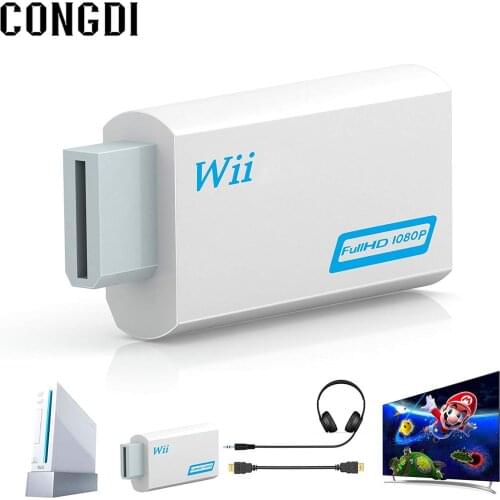 Full HD 1080P Wii To HDMI-compatible Adapter Converter 3.5mm Audio For PC HDTV Monitor Wii2 To HDMI-compatible Converter Adapter
