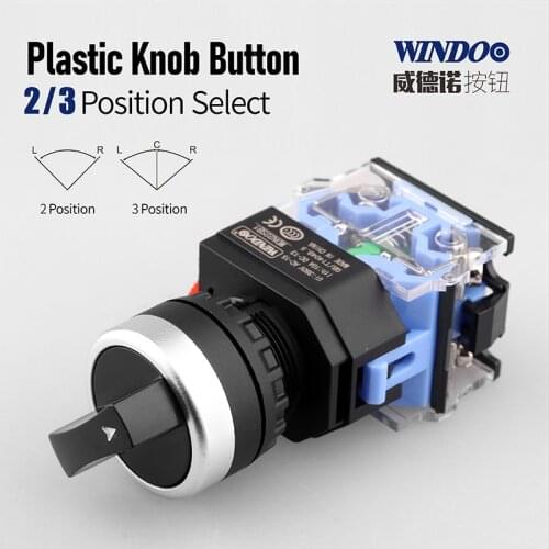 WINDOO big handle Plastic Konb push button switch 2/3 position can select 1NO1NC 2NO Latching