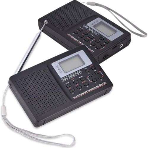 VBESTLIFE Mini Radio FM/AM/SW/LW/TV Sound Full Band Receiver Pocket Portable Alarm Clock Stereo Radio with 3.5mm Earphone