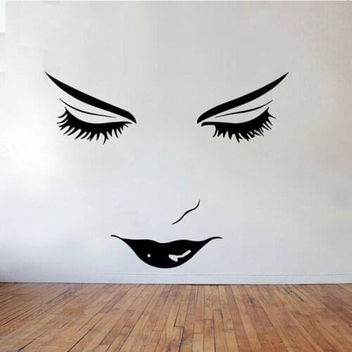 Bow Down Beauty Girl Wallpaper Removable Wall Stickers for Beauty Salon Living Room Vinyl Decals Bedroom Art Murals TA651
