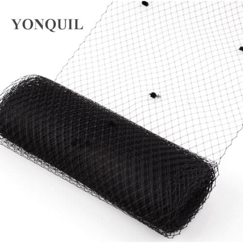 Black 5 Yards Per Lot Birdcage Veil With Dot 45CM Width Russian Veiling Netting Wedding Dot Veils For Fascinatos Hair Accessory