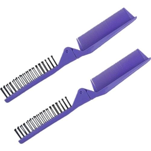 Foldable Travel Pocket Hair Comb & Brush, Pocket Comb Coarse/Fine for Men Women, Set of 2