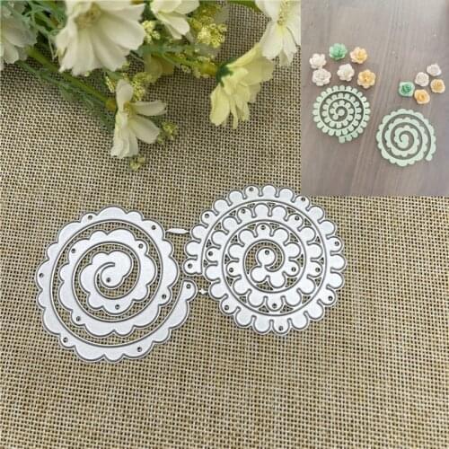 Spiral Flower Frame Metal Cutting Dies Stencils Scrapbooking Decorative Embossing Folder Carbon Steel Paper Card DIY Die Cuts
