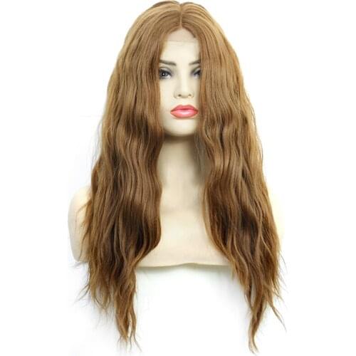 SUNNYQUEEN Lace Front Wig Synthetic Mixed Brown and Blonde Cosplay for Women Middle Part DAaily Use