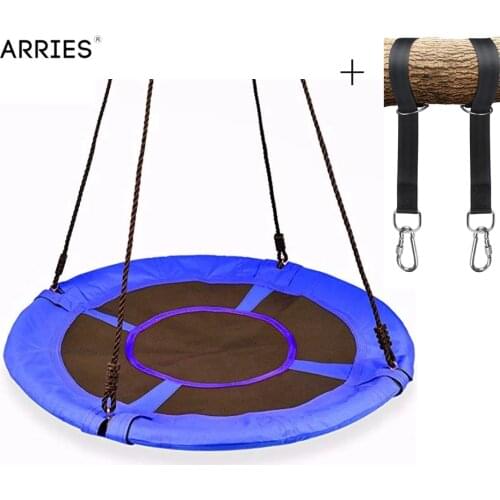 Outdoor Baby Toy Kids Swing Round Hanging Chair Children Garden Swing Tree Patio Swing Play Yard Garden Furniture Diameter 80CM