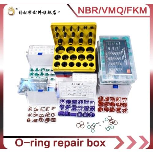 Silicone Rubber O Ring fluororubber Seal VMQ NBR FKM Sealing O-rings Nitrile Rubber Washer oring set Assortment Kit Set Box Ring