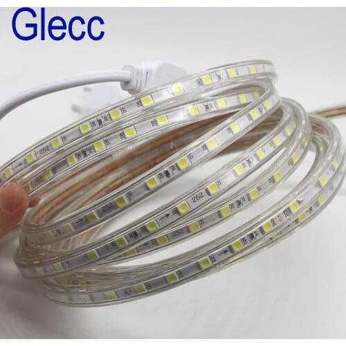 Waterproof SMD5050 led tape AC220V flexible led strip 60 leds/Meter outdoor garden lighting with EU plug